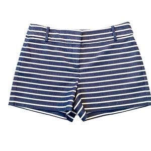 Ann Taylor Loft Navy Blue & White Striped Riviera Shorts